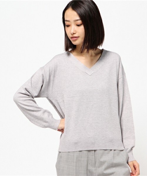 INTERPLANET(インタープラネット)の「エアーニットVネックP/O(ニット/セーター・レディース・ブラック/グレー/ブラウン/レッド・FREE)」の3枚目の写真