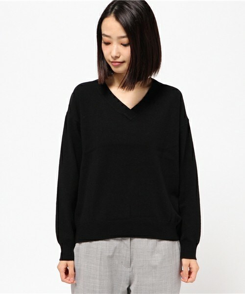 INTERPLANET(インタープラネット)の「エアーニットVネックP/O(ニット/セーター・レディース・ブラック/グレー/ブラウン/レッド・FREE)」の5枚目の写真