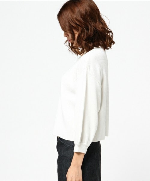 archives（アルシーヴ）の「袖ボリュームニットプルオーバー（ニット/セーター・レディース・オフホワイト/ブラック/ピンク・MEDIUM）」の5枚目の写真