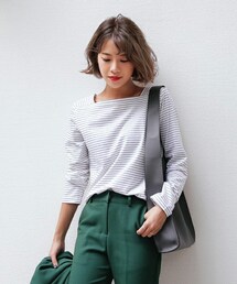 DHOLIC | スクエアネックボーダーTシャツ(Tシャツ/カットソー)