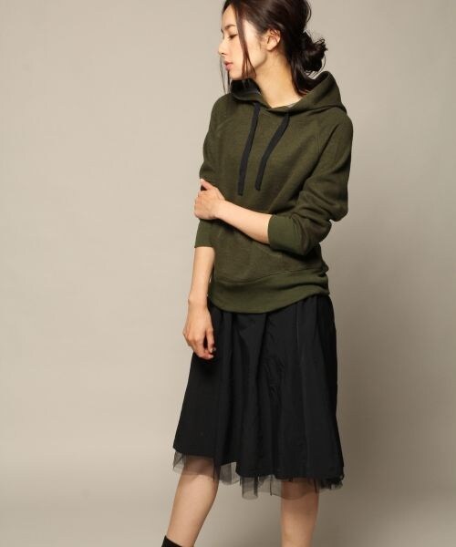 BLISS POINT(ブリスポイント)の「ボンディングパーカー(トップス・チャコールグレー/カーキ・FREE SIZE)」の3枚目の写真