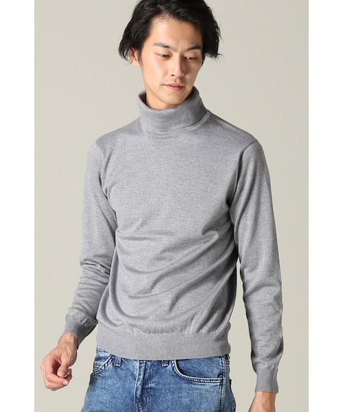 EDIFICE（エディフィス）の「16ゲージタートルネックニット（トップス・ブラック/グレー/ホワイト/ブラウン/キャメル/グリーン/ネイビー/サックスブルー・S/M/L）」の3枚目の写真