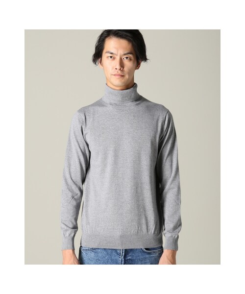 EDIFICE（エディフィス）の「16ゲージタートルネックニット（トップス・ブラック/グレー/ホワイト/ブラウン/キャメル/グリーン/ネイビー/サックスブルー・S/M/L）」の17枚目の写真