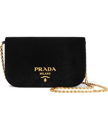 PRADA | Prada - Wallet On A Chain Velvet Shoulder Bag - Black(ショルダーバッグ)