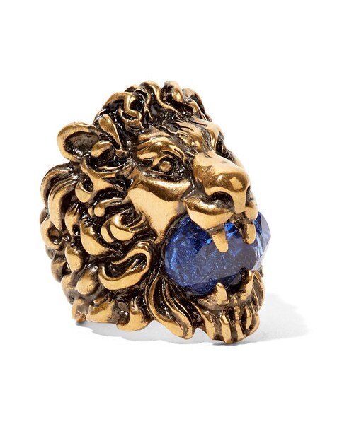GUCCI(グッチ)の「Gucci - Gold-tone Swarovski Crystal Ring(リング・レディース・Gold・10/13)」の1枚目の写真