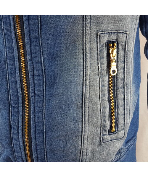 CALL&RESPONSE（コールアンドレスポンス）の「ニットデニムシングルライダースジャケット／ＣＡＬＬ＆ＲＥＳＰＯＮＳＥ　　/  162-1103-05（デニムジャケット・メンズ・その他）」の5枚目の写真