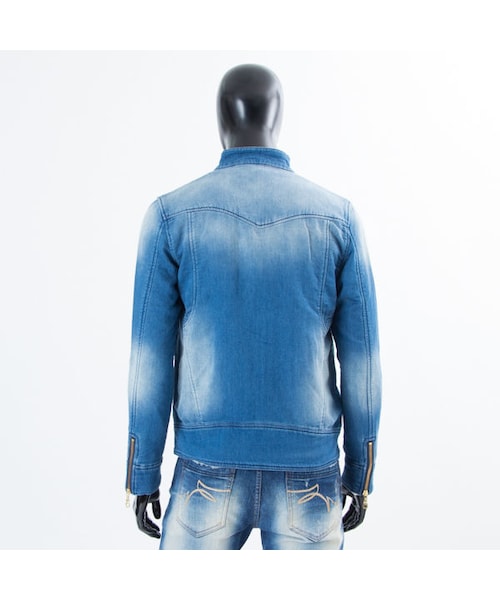 CALL&RESPONSE（コールアンドレスポンス）の「ニットデニムシングルライダースジャケット／ＣＡＬＬ＆ＲＥＳＰＯＮＳＥ　　/  162-1103-05（デニムジャケット・メンズ・その他）」の2枚目の写真