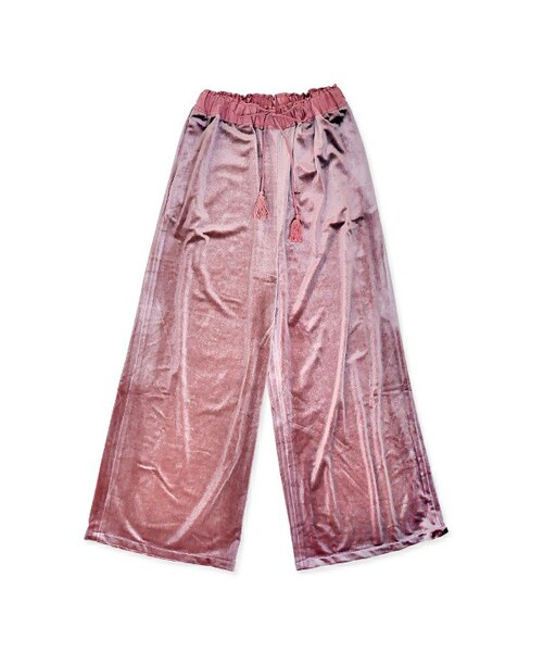 flower（フラワー）の「glow velours pants ～ｸﾞﾛｰﾍﾞﾛｱﾊﾟﾝﾂ（その他パンツ・レディース・gray/pink・FREE）」の2枚目の写真