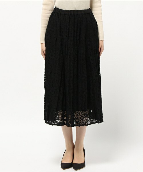 archives（アルシーヴ）の「レースプリーツスカート（スカート・レディース・オフホワイト/ブラック/ワイン・MEDIUM）」の4枚目の写真