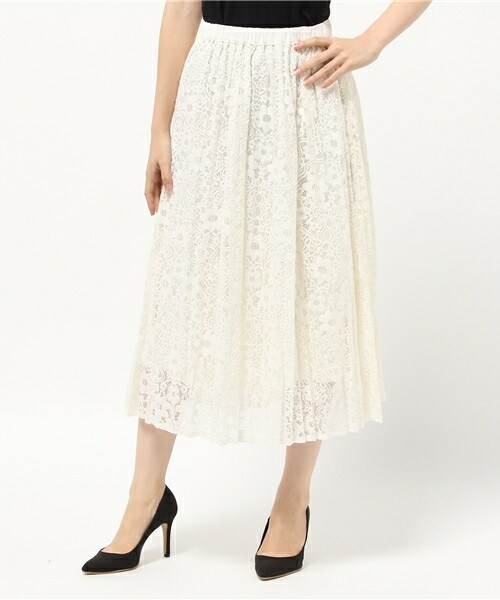 archives（アルシーヴ）の「レースプリーツスカート（スカート・レディース・オフホワイト/ブラック/ワイン・MEDIUM）」の2枚目の写真