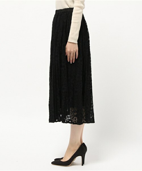 archives（アルシーヴ）の「レースプリーツスカート（スカート・レディース・オフホワイト/ブラック/ワイン・MEDIUM）」の5枚目の写真