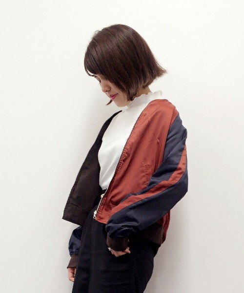 archives（アルシーヴ）の「リバーシブルブルゾン（ブルゾン・レディース・チャコールグレー/ブラウン/レッド・MEDIUM）」の3枚目の写真