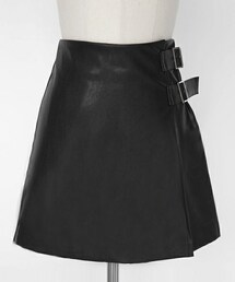 DHOLIC | フェイクレザーバックルミニスカート(スカート)