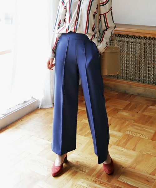 DHOLIC(ディーホリック)の「センタープレスイージーワイドパンツ(その他パンツ・レディース・ピンク/ブラック/ブルー・FREE)」の3枚目の写真