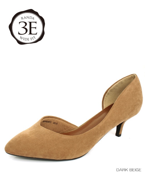 RANDA(ランダ)の「3E/COTTON STEPS/サイドオープンプレーンパンプス(シューズ・レディース・グレージュ/ダークベージュ/ブラック/ブルー/レッド・22.0/22.5/23.0/23.5/24.0/24.5/25.0/25.5)」の2枚目の写真