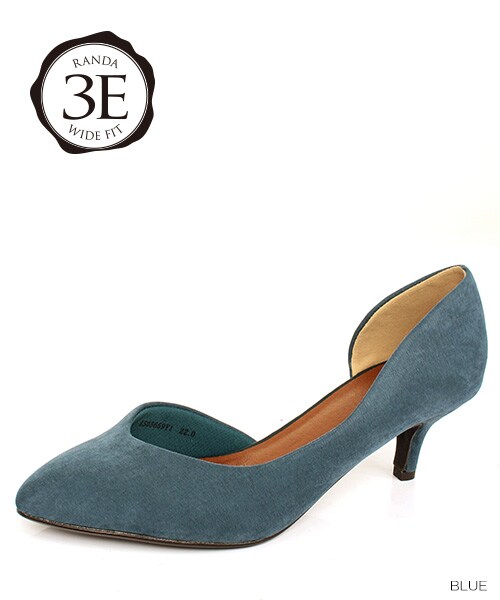 RANDA(ランダ)の「3E/COTTON STEPS/サイドオープンプレーンパンプス(シューズ・レディース・グレージュ/ダークベージュ/ブラック/ブルー/レッド・22.0/22.5/23.0/23.5/24.0/24.5/25.0/25.5)」の4枚目の写真