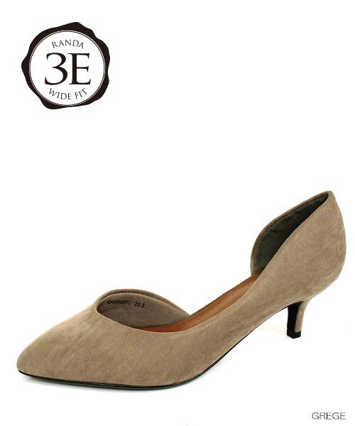 RANDA(ランダ)の「3E/COTTON STEPS/サイドオープンプレーンパンプス(シューズ・レディース・グレージュ/ダークベージュ/ブラック/ブルー/レッド・22.0/22.5/23.0/23.5/24.0/24.5/25.0/25.5)」の1枚目の写真