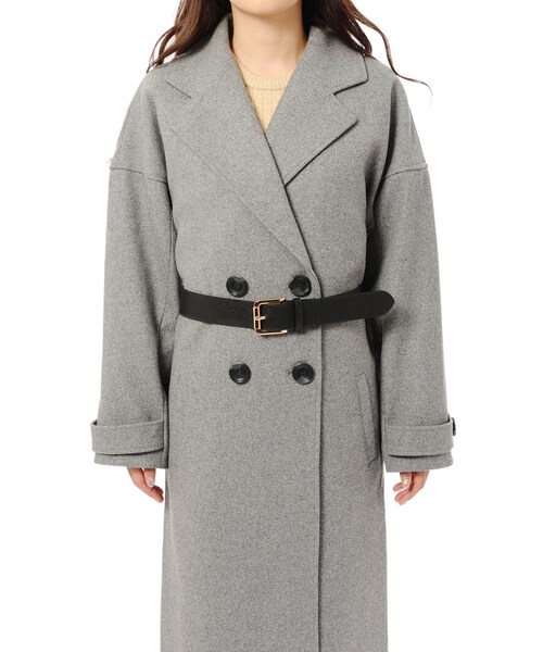 EGOIST（エゴイスト）の「【予約10月下旬入荷予定】オーバーサイズベルト付コート（ジャケット/アウター・レディース・BLACK/BEIGE/GRAY・Size : 1 /）」の4枚目の写真