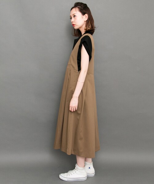 KBF(ケイビーエフ)の「寬褶背心裙(ワンピース/ドレス・レディース・深櫻桃紅/駝色/灰色/黑色・one)」の22枚目の写真
