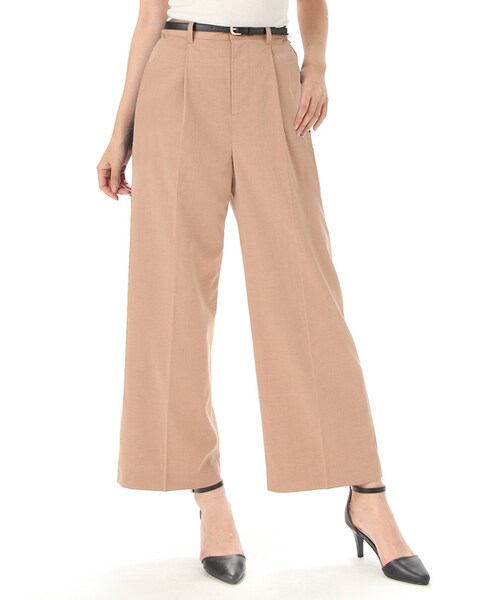 Honeys（ハニーズ）の「ワイドパンツ（パンツ・スキニー・レディース・クロ/コンストライプ/キャメル/大チェック/小チェック・Ｍ/Ｌ）」の4枚目の写真