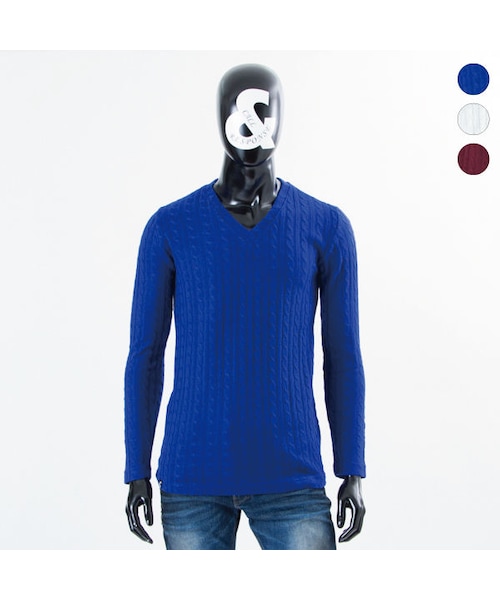 CALL&RESPONSE（コールアンドレスポンス）の「ケーブルニットＶネック長袖ＴＥＥ／ＣＡＬＬ＆ＲＥＳＰＯＮＳＥ　　/  162-1321-05（ニット/セーター・メンズ・その他）」の3枚目の写真