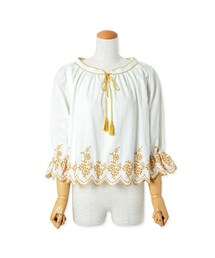 flower | ameria emb top ～ｱﾒﾘｱｴﾝﾌﾞﾛｲﾀﾞﾘｰﾄｯﾌﾟ(シャツ/ブラウス)