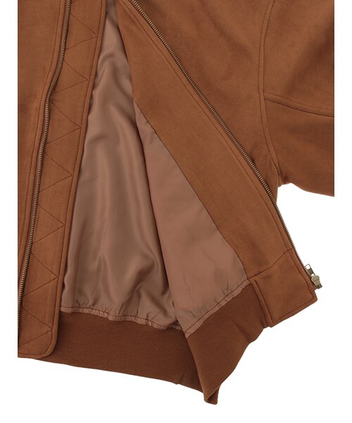 w closet（ダブルクローゼット）の「フェイクスウェードBIGブルゾン（ジャケット/アウター・レディース・キャメル/モカ・FREE）」の8枚目の写真