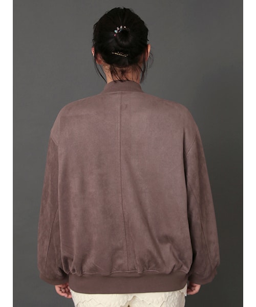 w closet（ダブルクローゼット）の「フェイクスウェードBIGブルゾン（ジャケット/アウター・レディース・キャメル/モカ・FREE）」の5枚目の写真