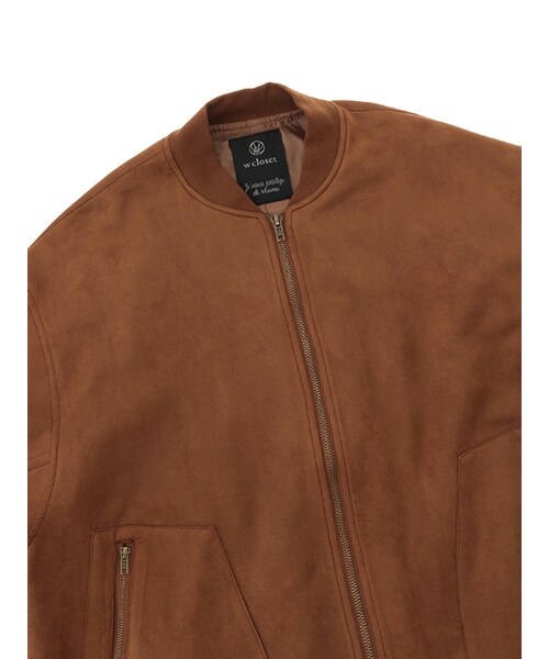 新品同様 B-USDED ハンドメイド 最高級スウェード ブルゾン w closet（ダブルクローゼット）の「フェイクスウェードBIGブルゾン