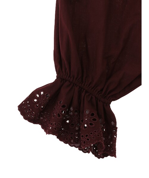 w closet(ダブルクローゼット)の「スワトー刺繍入りプルオーバー(トップス・レディース・オフホワイト/カーキ/ブラウン/ブラック・FREE)」の9枚目の写真