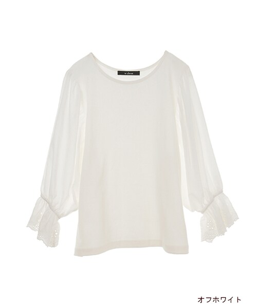 w closet(ダブルクローゼット)の「スワトー刺繍入りプルオーバー(トップス・レディース・オフホワイト/カーキ/ブラウン/ブラック・FREE)」の1枚目の写真