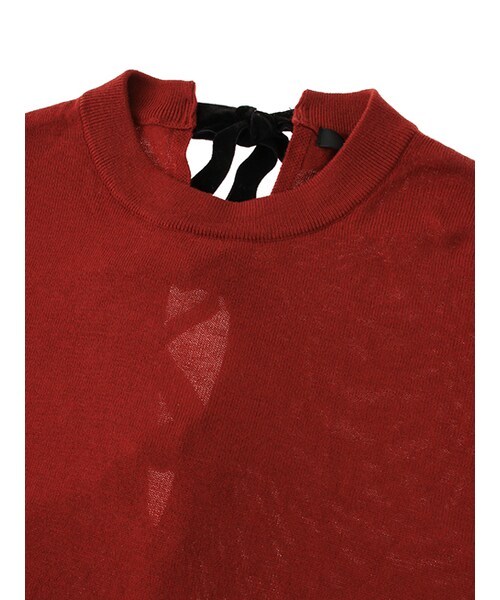 w closet（ダブルクローゼット）の「12Gバックリボンニット（トップス・レディース・ベージュ/レッド/ブラック・FREE）」の7枚目の写真