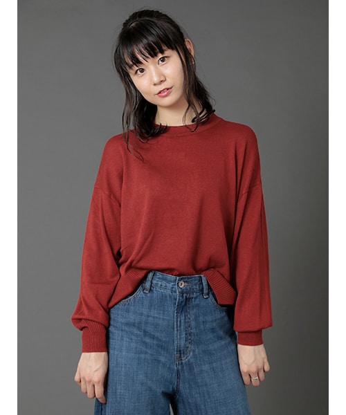 w closet（ダブルクローゼット）の「12Gバックリボンニット（トップス・レディース・ベージュ/レッド/ブラック・FREE）」の5枚目の写真