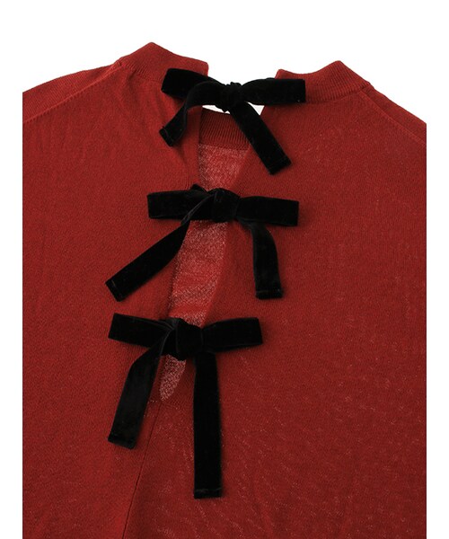 w closet（ダブルクローゼット）の「12Gバックリボンニット（トップス・レディース・ベージュ/レッド/ブラック・FREE）」の10枚目の写真