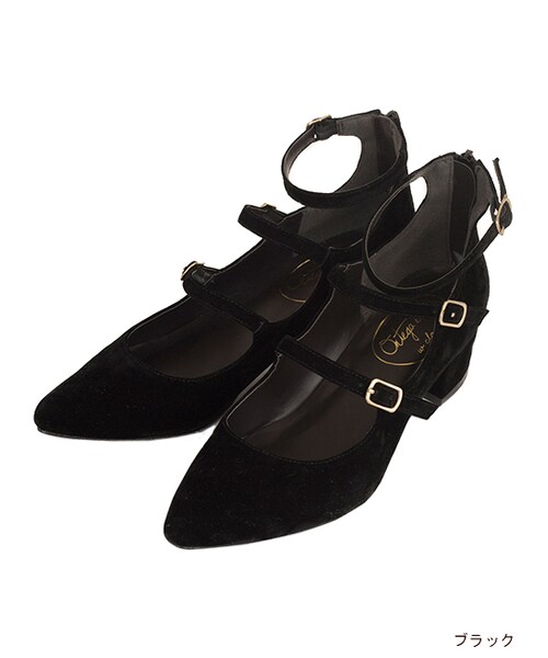 w closet（ダブルクローゼット）の「３本ベルトヒールパンプス（シューズ・レディース・レッド/ベージュ/ブラック・M/L）」の2枚目の写真