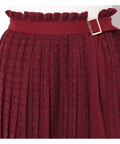 PAGEBOY（ページボーイ）の「コクーンスカート×レースプリーツ巻きスカートセット（スカート・レディース・オフホワイト/ブラック/ダークレッド）」の7枚目の写真