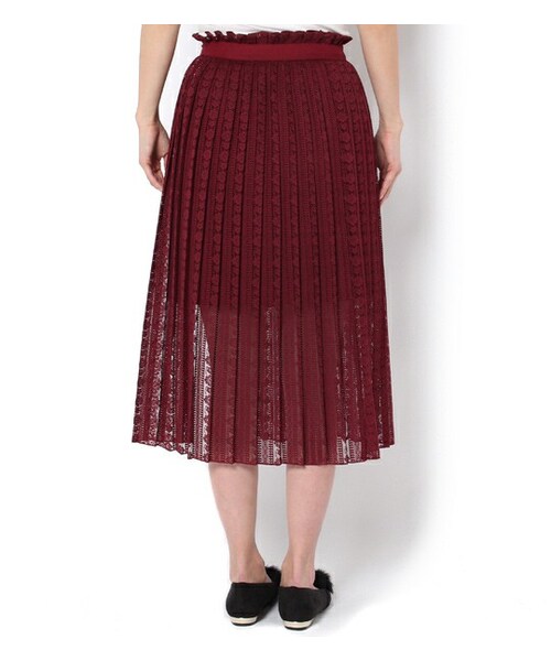 PAGEBOY（ページボーイ）の「コクーンスカート×レースプリーツ巻きスカートセット（スカート・レディース・オフホワイト/ブラック/ダークレッド）」の4枚目の写真