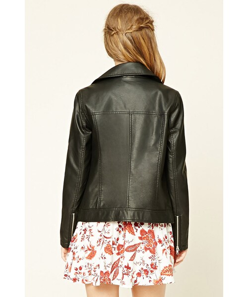 FOREVER 21(フォーエバー トゥエンティーワン)の「フェイクレザーライダースジャケット(ジャケット/アウター・レディース・BLACK/RUST・S/M/L)」の3枚目の写真