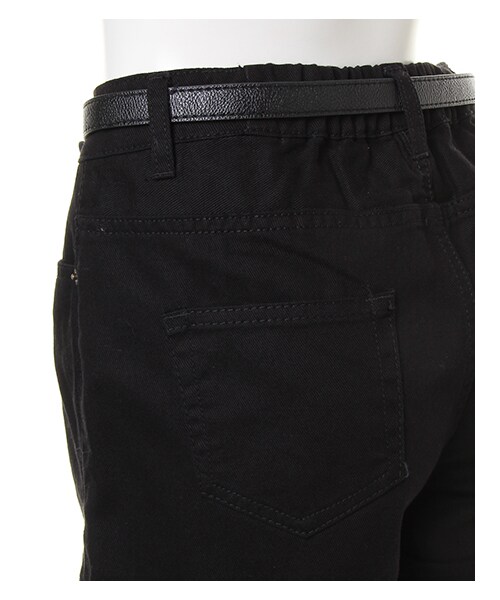 INGNI（イング）の「ベルト付ショーパン（パンツ・レディース・ｸﾛ/ｲﾝﾃﾞｨｺﾞ/ﾃﾞﾆﾑ/ｺﾝ・M）」の6枚目の写真