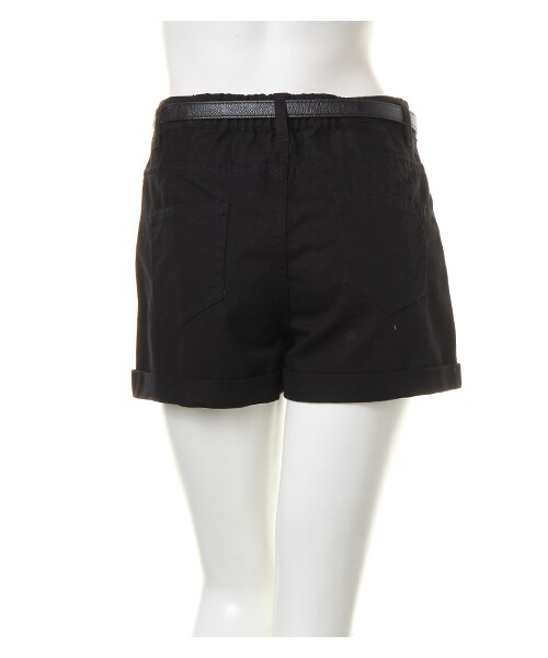 INGNI（イング）の「ベルト付ショーパン（パンツ・レディース・ｸﾛ/ｲﾝﾃﾞｨｺﾞ/ﾃﾞﾆﾑ/ｺﾝ・M）」の2枚目の写真