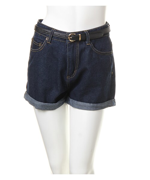 INGNI（イング）の「ベルト付ショーパン（パンツ・レディース・ｸﾛ/ｲﾝﾃﾞｨｺﾞ/ﾃﾞﾆﾑ/ｺﾝ・M）」の11枚目の写真