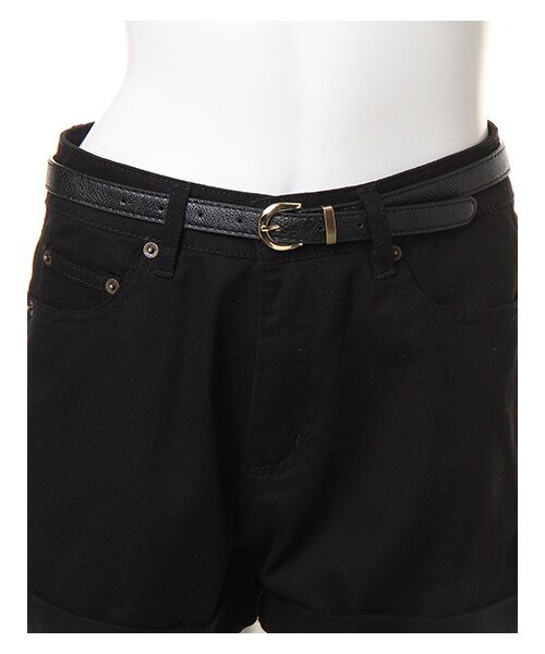 INGNI（イング）の「ベルト付ショーパン（パンツ・レディース・ｸﾛ/ｲﾝﾃﾞｨｺﾞ/ﾃﾞﾆﾑ/ｺﾝ・M）」の3枚目の写真