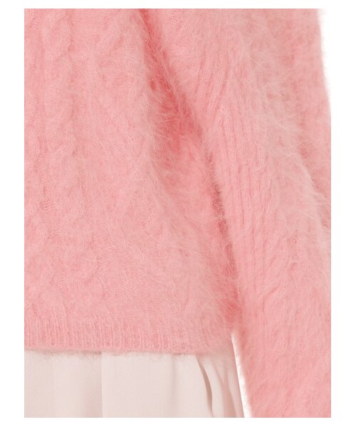 SNIDEL（スナイデル）の「ファーライクオフショルニットプルオーバー（ニット・レディース・WHT/PNK/NVY・F）」の10枚目の写真