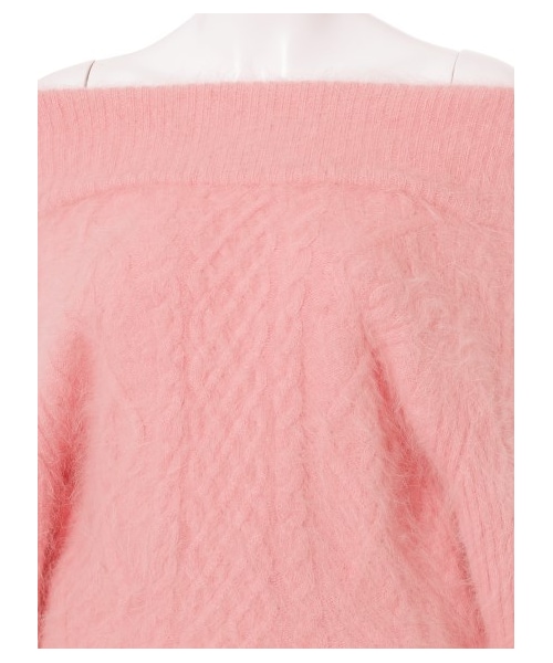 SNIDEL（スナイデル）の「ファーライクオフショルニットプルオーバー（ニット・レディース・WHT/PNK/NVY・F）」の8枚目の写真