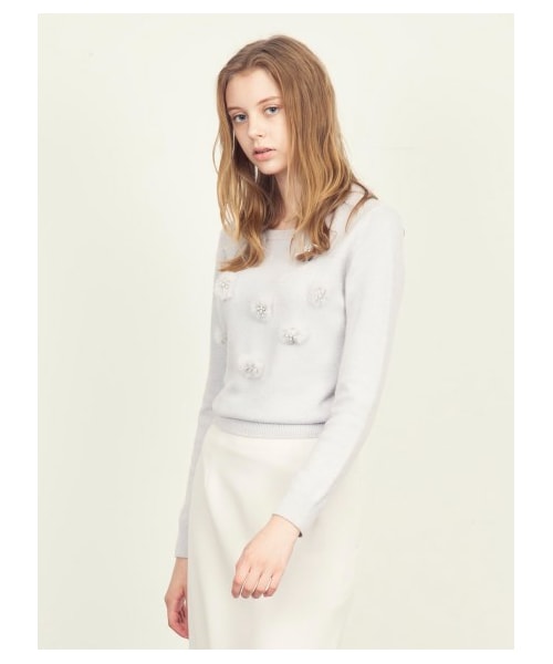 SNIDEL（スナイデル）の「ビジューファーライクプルオーバー（プルオーバー・レディース・IVR/SAX/NVY・F）」の11枚目の写真