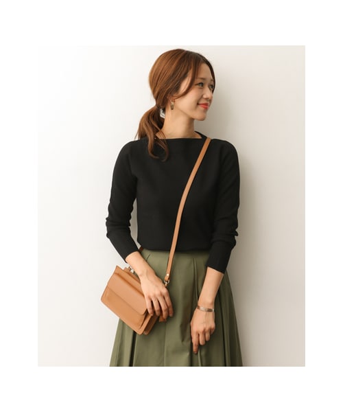 URBAN RESEARCH DOORS（アーバンリサーチドアーズ）の「ストレッチミラノリブボートプルオーバー（トップス・レディース・OFF/BLACK/BORDEAUX/GRAY・one）」の9枚目の写真