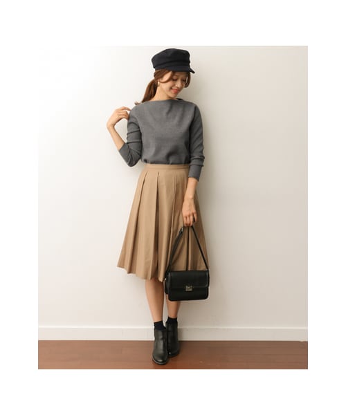 URBAN RESEARCH DOORS（アーバンリサーチドアーズ）の「ストレッチミラノリブボートプルオーバー（トップス・レディース・OFF/BLACK/BORDEAUX/GRAY・one）」の14枚目の写真