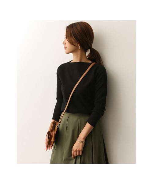 URBAN RESEARCH DOORS（アーバンリサーチドアーズ）の「ストレッチミラノリブボートプルオーバー（トップス・レディース・OFF/BLACK/BORDEAUX/GRAY・one）」の10枚目の写真