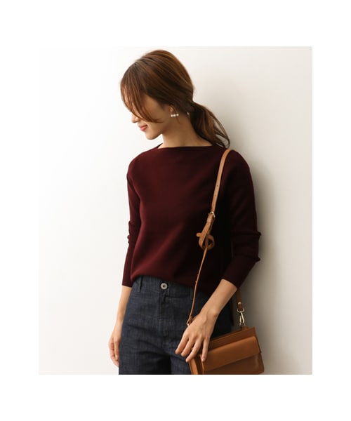 URBAN RESEARCH DOORS（アーバンリサーチドアーズ）の「ストレッチミラノリブボートプルオーバー（トップス・レディース・OFF/BLACK/BORDEAUX/GRAY・one）」の7枚目の写真