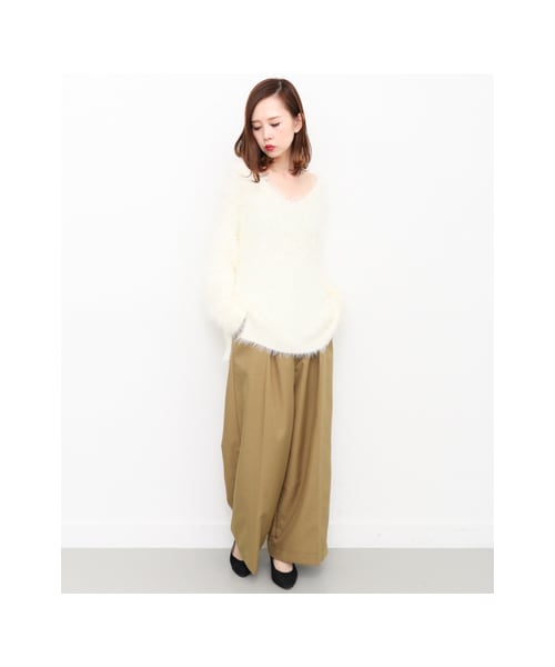 KBF（ケイビーエフ）の「ワイドバギーパンツ（パンツ・レディース・BEIGE/GREEN/BLACK・one）」の9枚目の写真